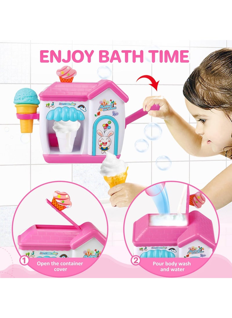 SYOSI - Toddler Bath Toys-Interactive Baby Shower Toys, Bubble Ice Cream Maker Bath Toy, Toddler Bath Toys Age 2-4, Bathtub Bubble Machine - Image 1
