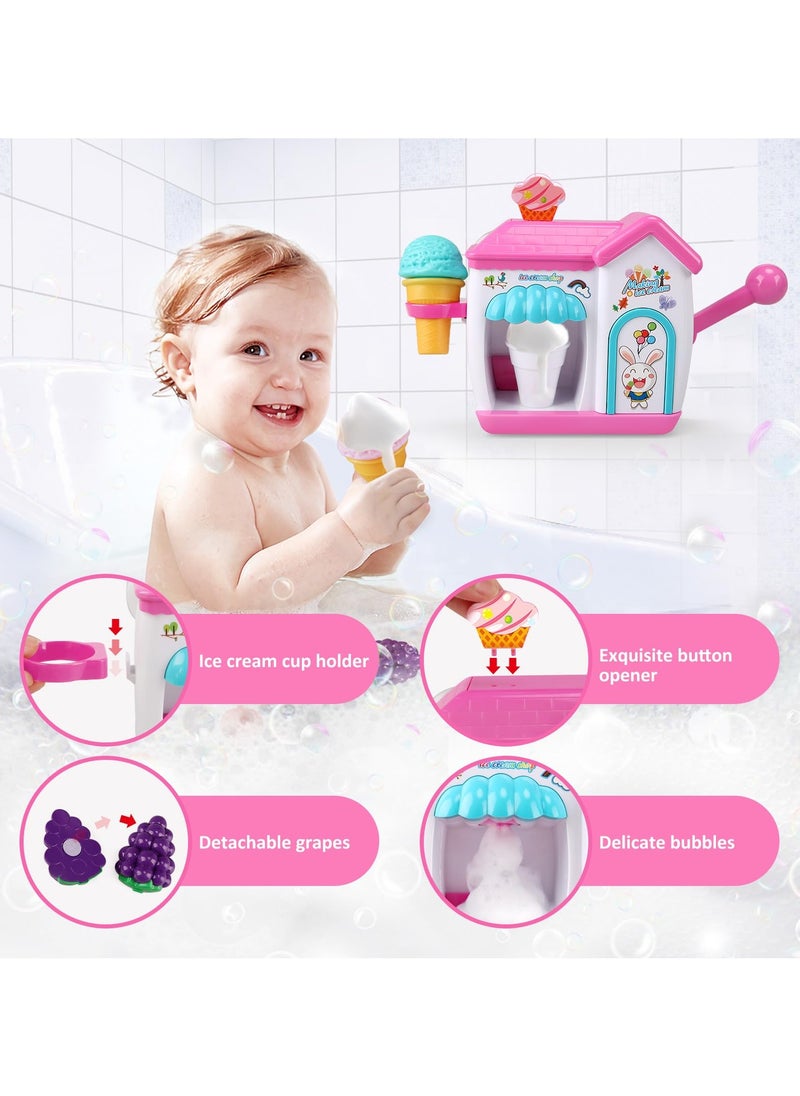SYOSI - Toddler Bath Toys-Interactive Baby Shower Toys, Bubble Ice Cream Maker Bath Toy, Toddler Bath Toys Age 2-4, Bathtub Bubble Machine - Image 1