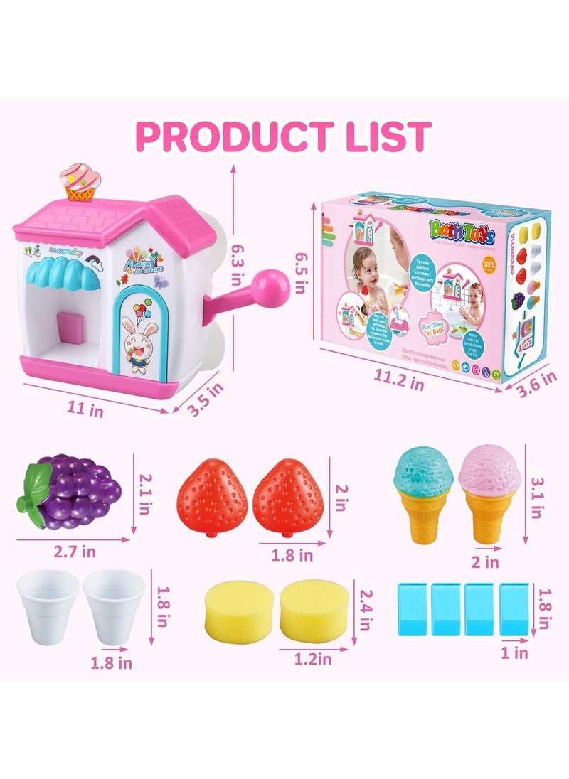 SYOSI - Toddler Bath Toys-Interactive Baby Shower Toys, Bubble Ice Cream Maker Bath Toy, Toddler Bath Toys Age 2-4, Bathtub Bubble Machine - Image 1