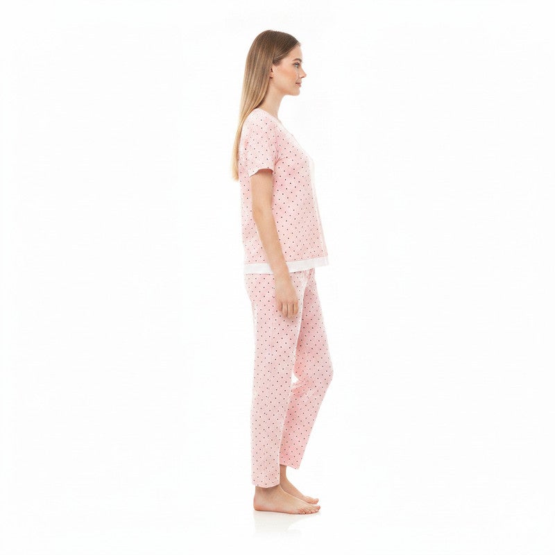 JOANNA 2-Piece Pajama Set Short Sleeve Top and Pants Soft Printed Sleepwear for Women - Image 3
