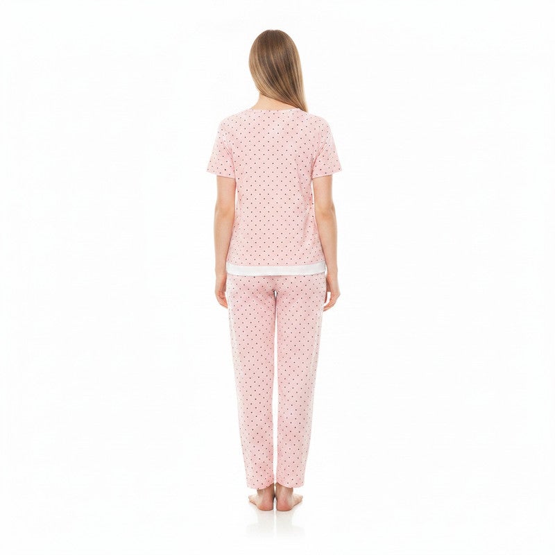 JOANNA 2-Piece Pajama Set Short Sleeve Top and Pants Soft Printed Sleepwear for Women - Image 2