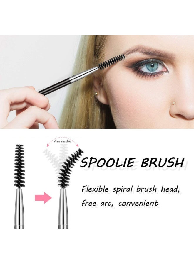 FUIN 1PCS Duo Eye brow Brush, 2 In 1 Eye Angled Eyebrow and Spoolie Brush, Multi-functional Mini Eyelash Brushes for Eyelashes Extensio Makeup Precision Application - Image 4