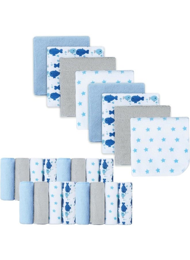 Softan Baby Washcloths 24 Pack Newborns Reusable Wet Wipe 23×23cm Soft and Absorbent Washcloths for Face & Body, Sensitive Skin - Image 1