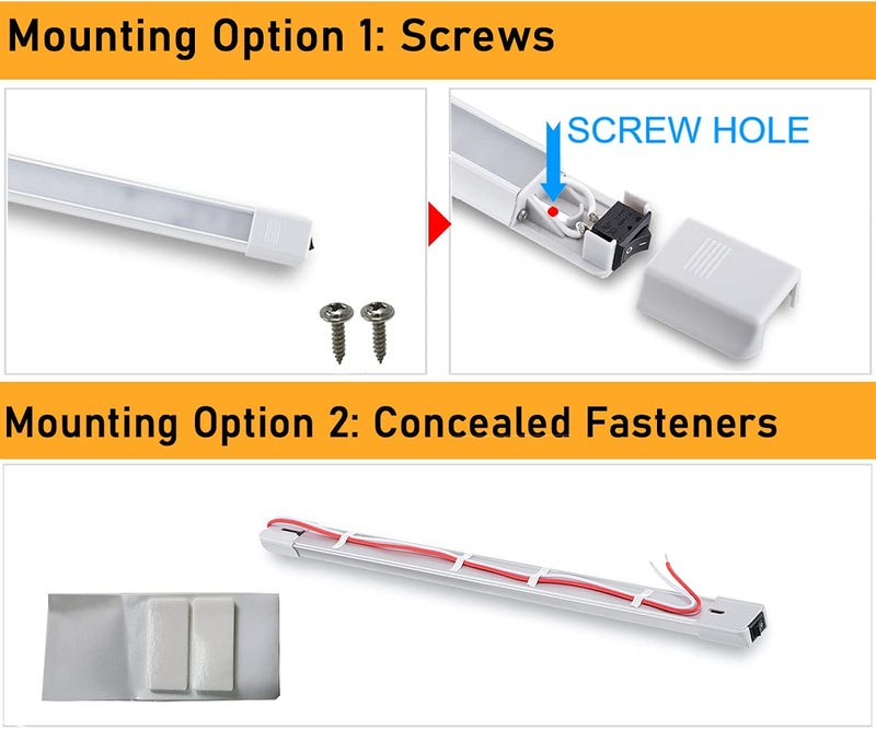 Raycharm LED Interior Under Cabinet Lighting, Super-Thin Limited Space Corner Mount 14.5" x 1.1", Aluminum Housing Frosted Lens 6000K Cool-White High-Output Light, 12V/24V DC for RV & Camper, 1-Pack - Image 4
