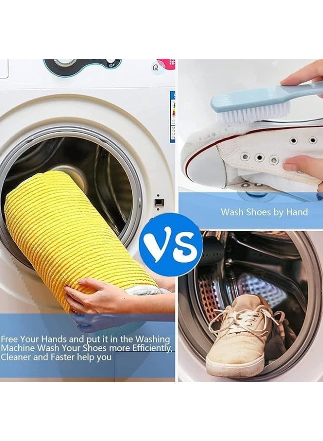 Reusable Mesh Shoe Laundry Bag with Zipper, Multi-Layer Protects Sneakers, Clog, and Mesh Shoes, Machine Washable, Yellow - Image 2