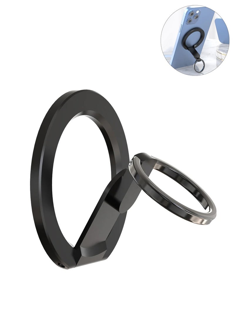 CHAPPELINE ST18 Magnetic Bracket Magnetic Phone Holder Aluminium alloy Ring Mount for MagSafe Ring Stand 360° Foldable Multi-function Magnet - Black - Image 1