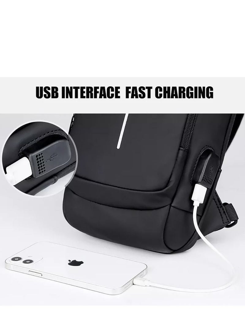 كونتكس حقيبة سفر متقاطعة للجسم مع منفذ USB وقفل مضاد للسرقة رمادي / بني - Image 2