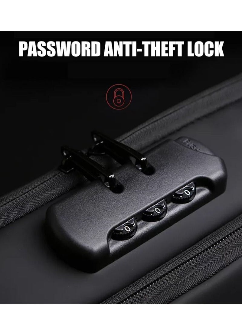 كونتكس حقيبة سفر متقاطعة للجسم مع منفذ USB وقفل مضاد للسرقة رمادي / بني - Image 3