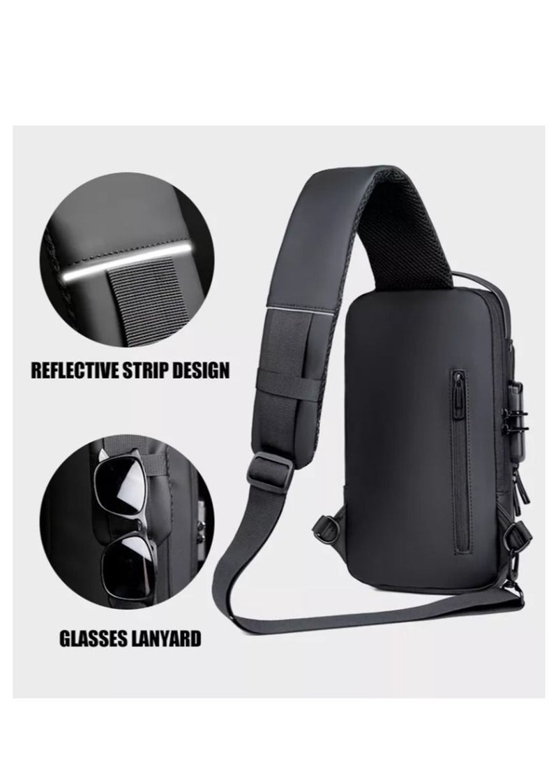 كونتكس حقيبة سفر متقاطعة للجسم مع منفذ USB وقفل مضاد للسرقة رمادي / بني - Image 5