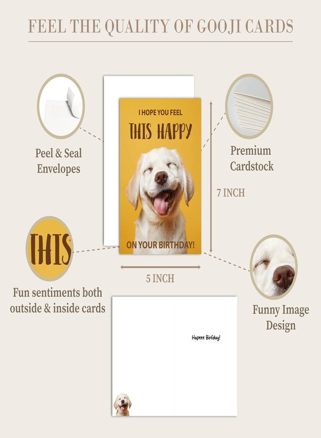 Gooji 5x7 Funny Happy Dog Birthday Card - Cute Puppy Design, Hilarious Greeting, Perfect for Dog Lovers, Men, Women, Husband, Wife - Image 3