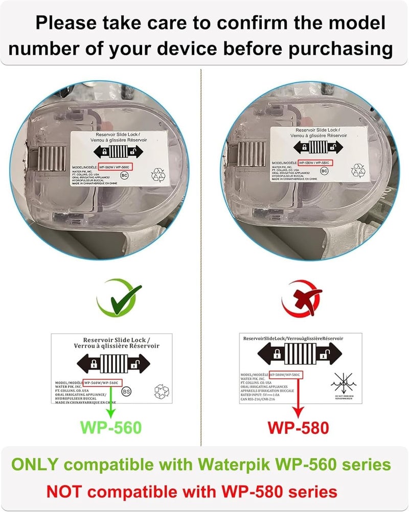 VHBW Magnetic Charger for Waterpik Water Flosser WP-560, Charging Cord Compatible with Waterpik Cordless Water Flosser WP-560 WP-562 WP-563 WP-567 WP-569 Power Cord (Not for WP-580 Series) - Image 3