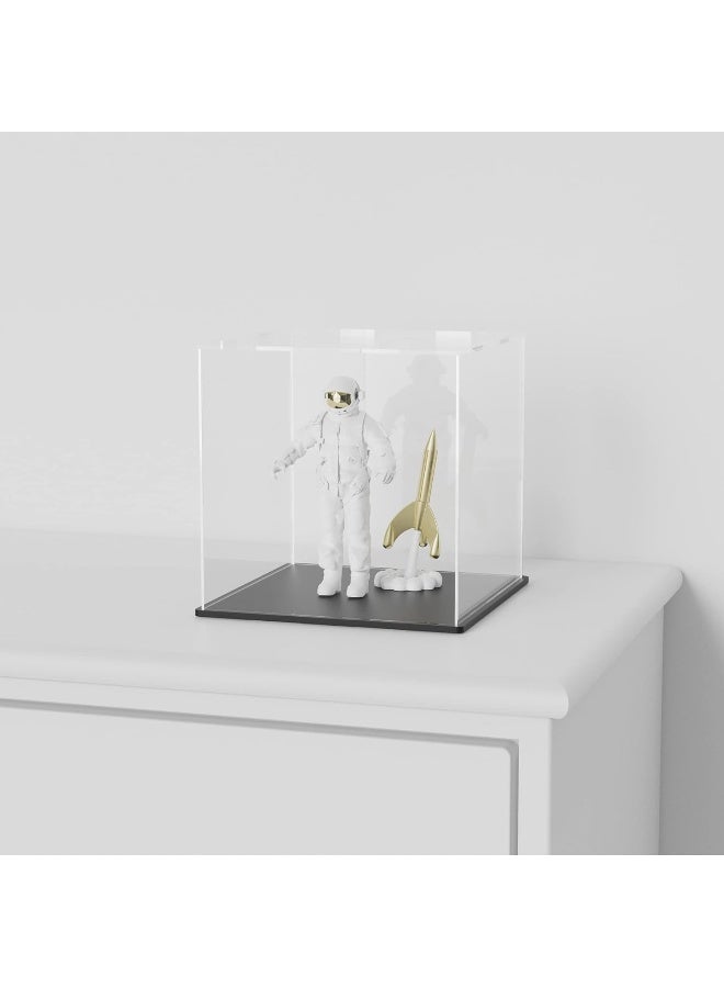TPGP Acrylic Display Case, 11X9X11 Inch Cube Acrylic Boxes For Display, Clear Display Cases With Matte Black Base And Lid For Tiny House Kit And Miniature Dollhouse - Image 3