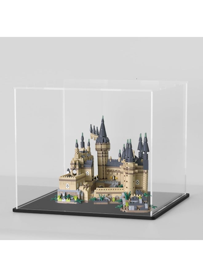 TPGP Acrylic Display Case, 11X9X11 Inch Cube Acrylic Boxes For Display, Clear Display Cases With Matte Black Base And Lid For Tiny House Kit And Miniature Dollhouse - Image 1