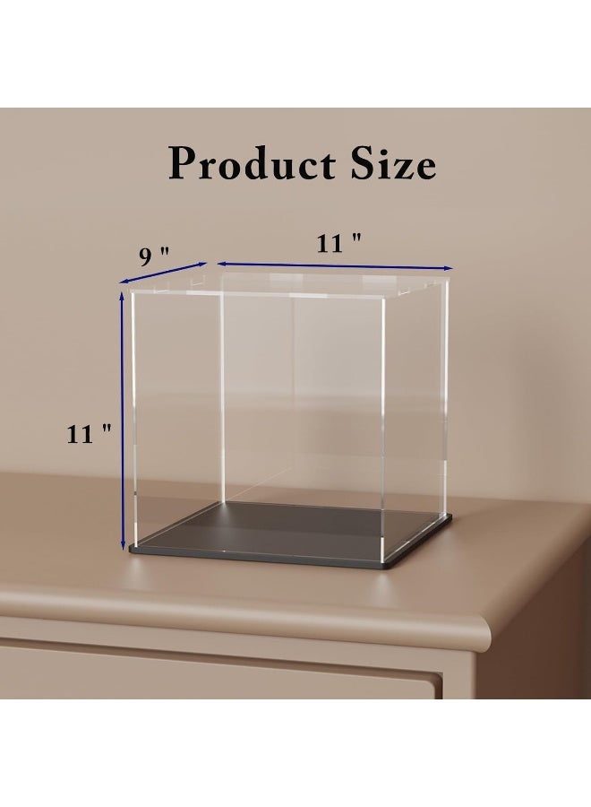 TPGP Acrylic Display Case, 11X9X11 Inch Cube Acrylic Boxes For Display, Clear Display Cases With Matte Black Base And Lid For Tiny House Kit And Miniature Dollhouse - Image 5