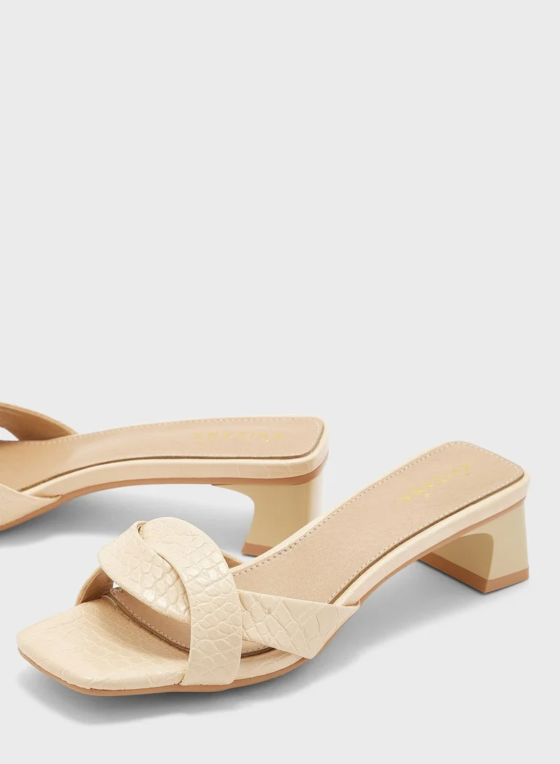Khizana Textured Twisted Heeled Sandal