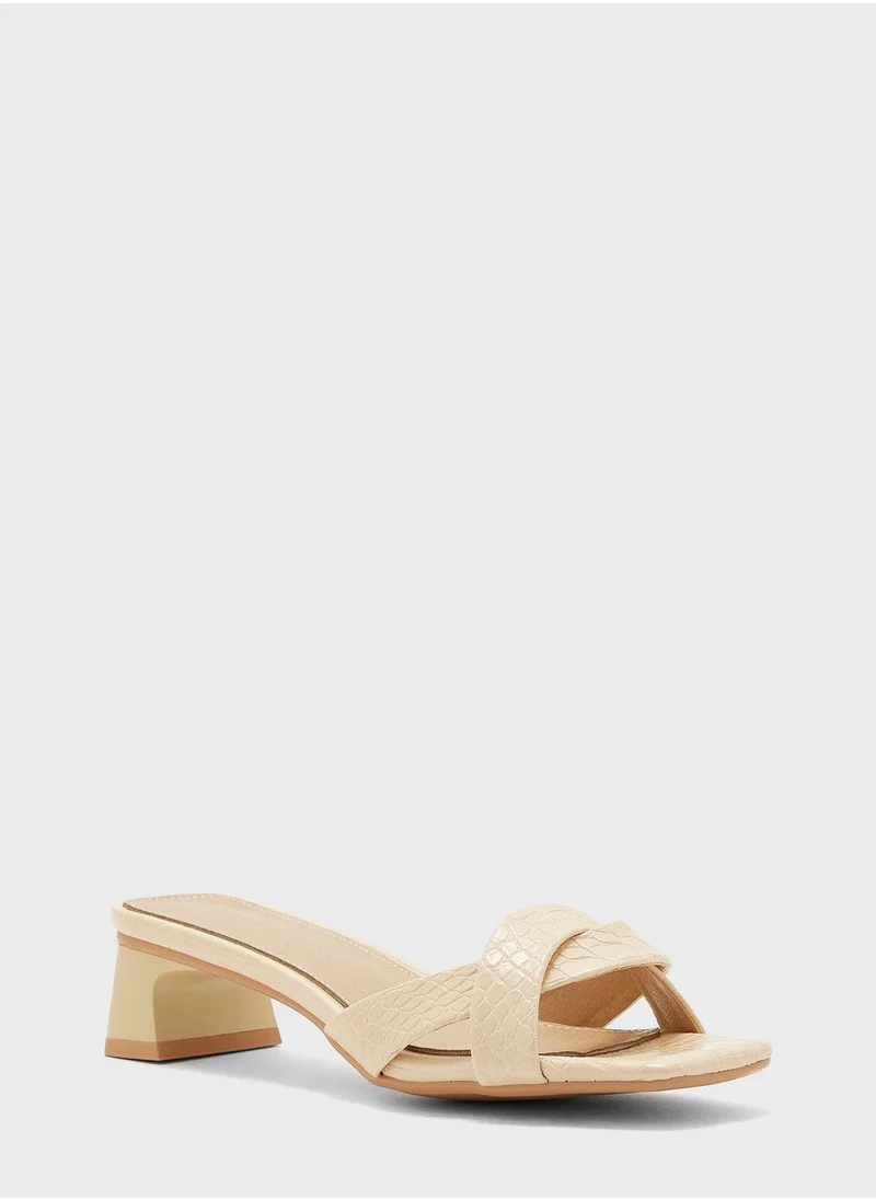 Khizana Textured Twisted Heeled Sandal
