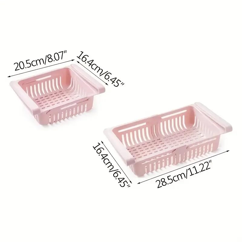 VIVITO Adjustable Refrigerator Storage Organizers Set of 4 Plastic Virgin Freeze Storage Boxes Storage Trays Sliding Vegetable Organizer Tray Box - Image 5