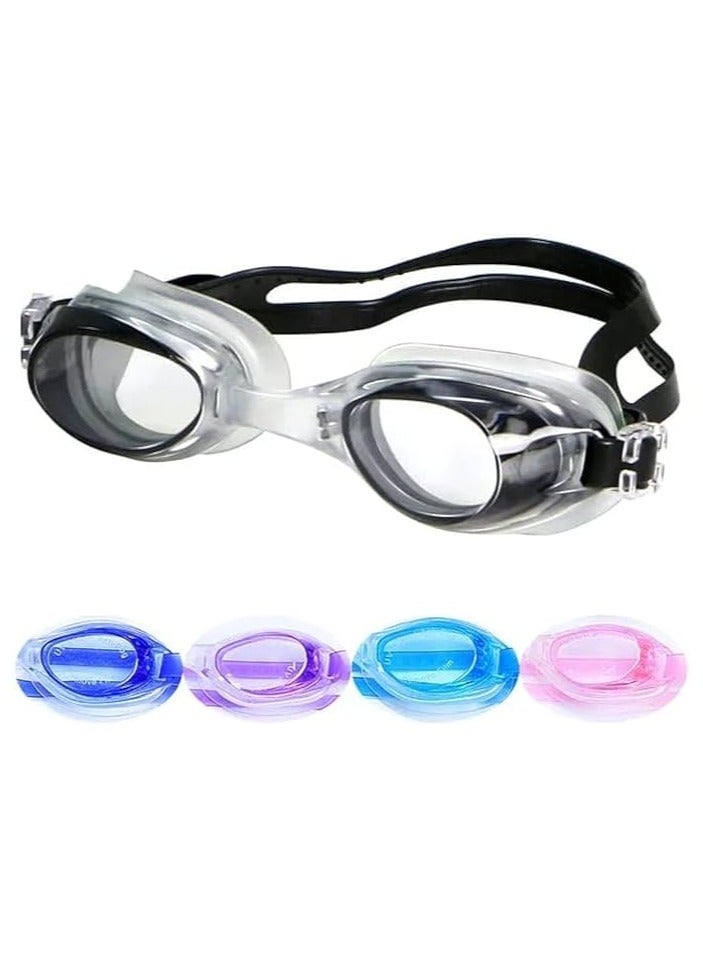 Swim Goggles Anti Fog Anti-Leak UV Protection Youth Kids Wide Swim Goggles with Adjustable Strap (Multicolor) - Image 1