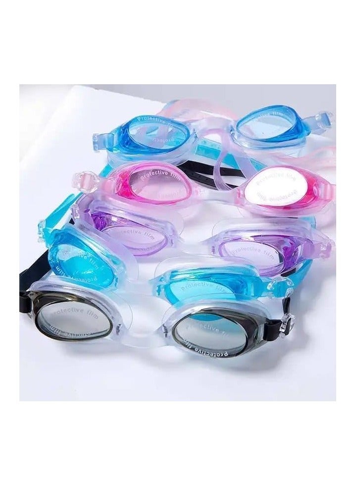 Swim Goggles Anti Fog Anti-Leak UV Protection Youth Kids Wide Swim Goggles with Adjustable Strap (Multicolor) - Image 2