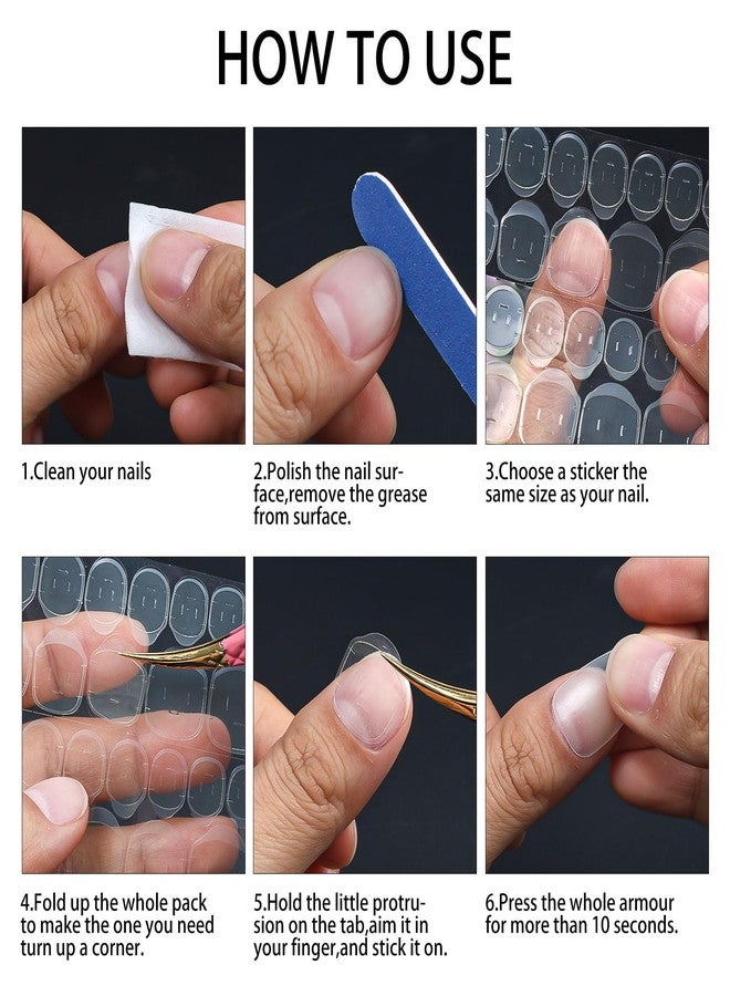 MyAoKuE-UP 1200pcs Adhesive Tabs Waterproof Breathable Glue Tabs Waterproof Double-Sided Nail Jelly Sticker Super Sticky Fake Nail Glue Stickers Transparent Flexible for Manicure (Big Size 50 Sheets) - Image 5