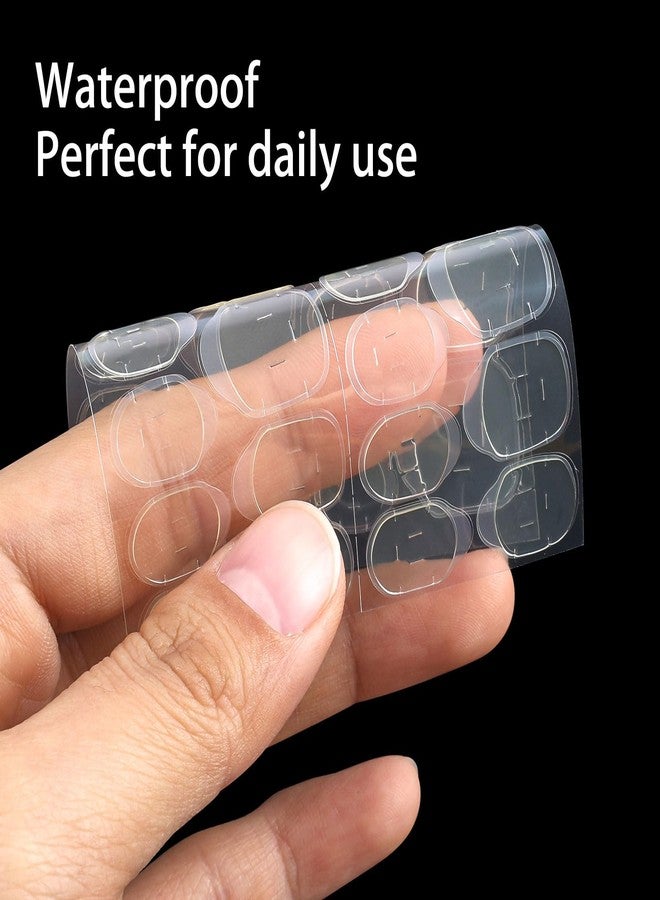 MyAoKuE-UP 1200pcs Adhesive Tabs Waterproof Breathable Glue Tabs Waterproof Double-Sided Nail Jelly Sticker Super Sticky Fake Nail Glue Stickers Transparent Flexible for Manicure (Big Size 50 Sheets) - Image 4