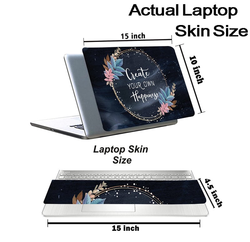 Inkykart Floral D26 Top+Wrist Pad Vinyl Laptop Skin/Sticker/Cover for 15 to 15.6 Inches Laptops Laminated-Removable-HD Quality Compatible for Hp-Dell-Sony-Lenovo-Asus etc.(15x10 Inches) - Image 3