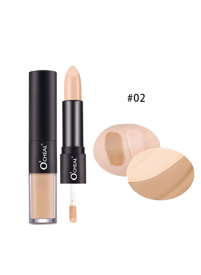 OCHEAL 24 Hours Wear Concealer Stick,Dual-End Concealer Contouring Stick,Cream Contour Bronzer Sticks, Waterproof Face Concealer Pen for Body Face Brighten Facial Shade, Create 3D Makeup(02#) - Image 2
