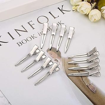 Wendergo 50PCS Silver Metal Hair Clips 45mm175inch Sectioning Clips Hair Duck Teeth Hairpins Curl Setting for DIY Hair Extensions - Image 4