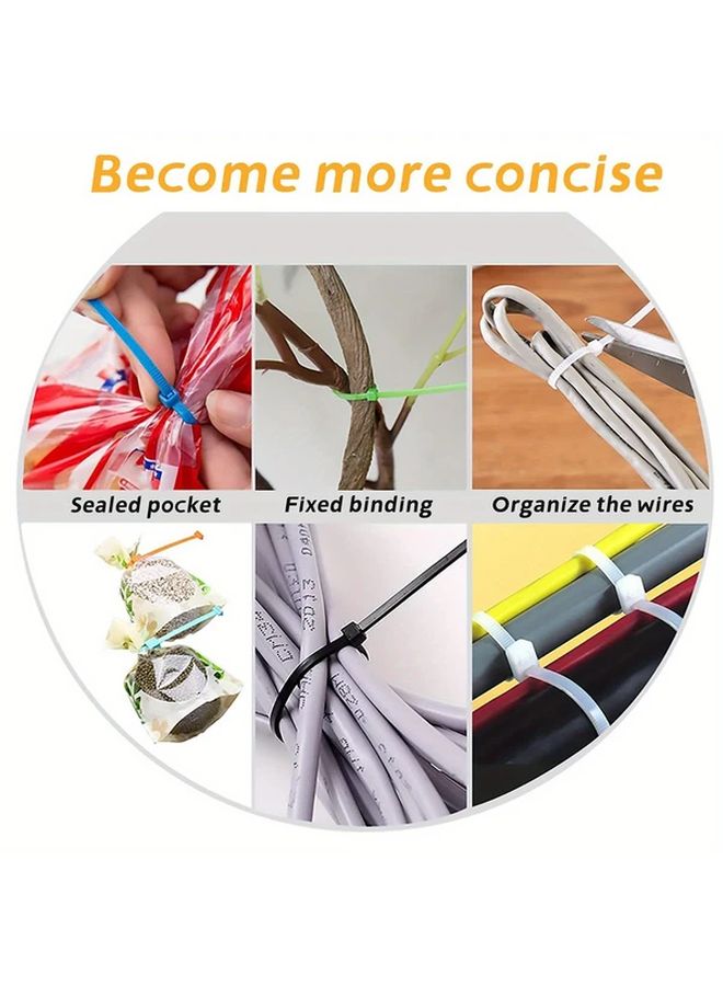 5 Sets Colorful Nylon Self Locking Cable Ties Durable Lightweight Plastic Bands - Image 5