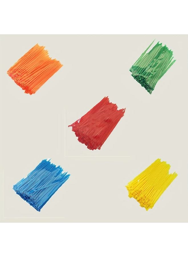 5 Sets Colorful Nylon Self Locking Cable Ties Durable Lightweight Plastic Bands - Image 1