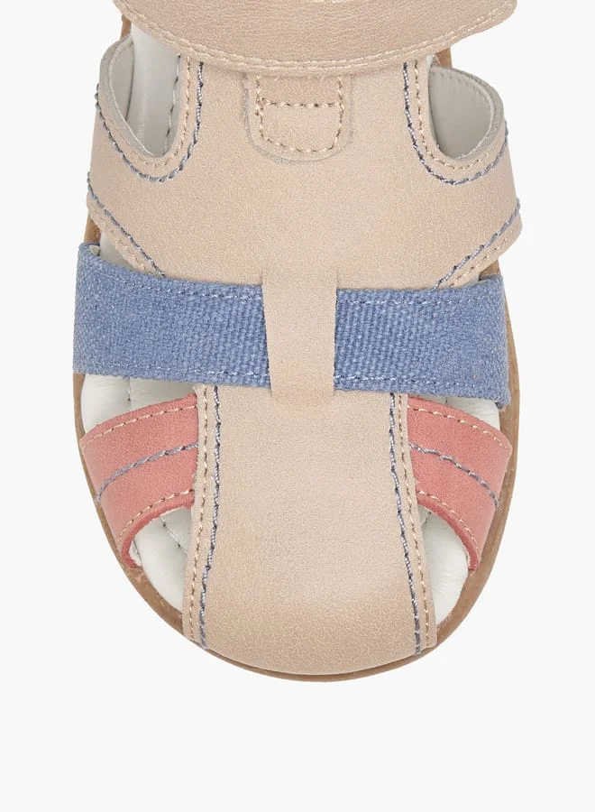 JUNIORS Boys Panelled Sandals with Hook and Loop Closure