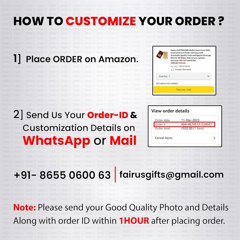 Fairus Customized Wallet Card With Your PhotoIllustration On Front SideSpecial MessageSpotify Song Code Backside Best For Special Occasion Gift For Loved One Best FriendThanksgiving - Image 2