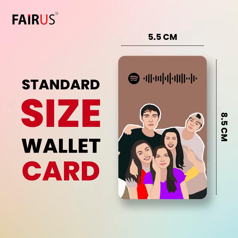 Fairus Customized Wallet Card With Your PhotoIllustration On Front SideSpecial MessageSpotify Song Code Backside Best For Special Occasion Gift For Loved One Best FriendThanksgiving - Image 3