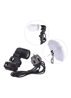 E27 Bulb Holder Socket Flash Swivel Bracket Black