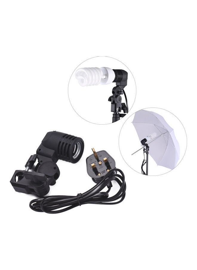 NIBEMINENT - E27 Bulb Holder Socket Flash Swivel Bracket Black - Image 1