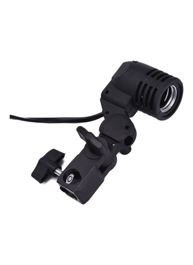 NIBEMINENT - E27 Bulb Holder Socket Flash Swivel Bracket Black - Image 1