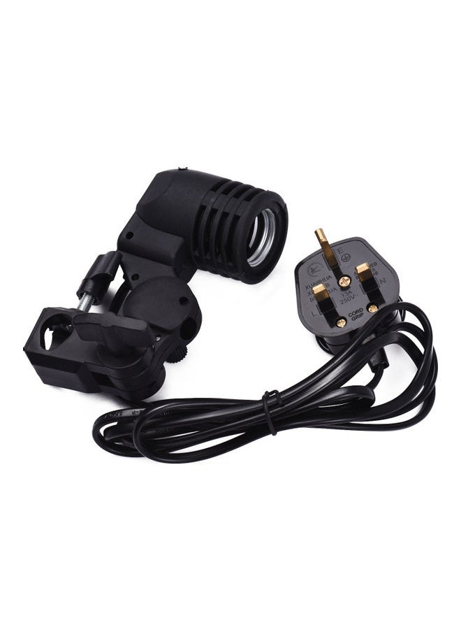 NIBEMINENT - E27 Bulb Holder Socket Flash Swivel Bracket Black - Image 1