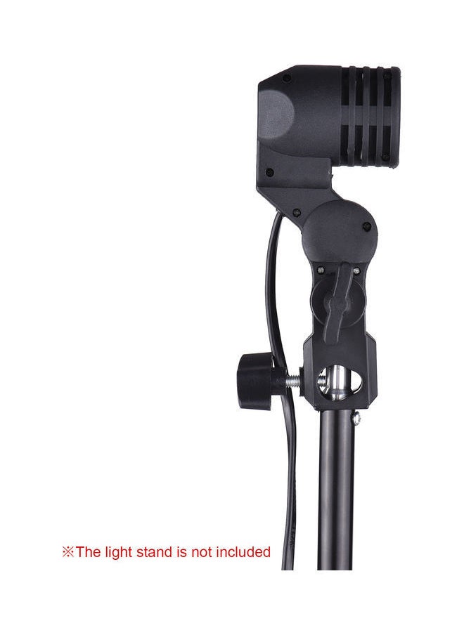 NIBEMINENT - E27 Bulb Holder Socket Flash Swivel Bracket Black - Image 1