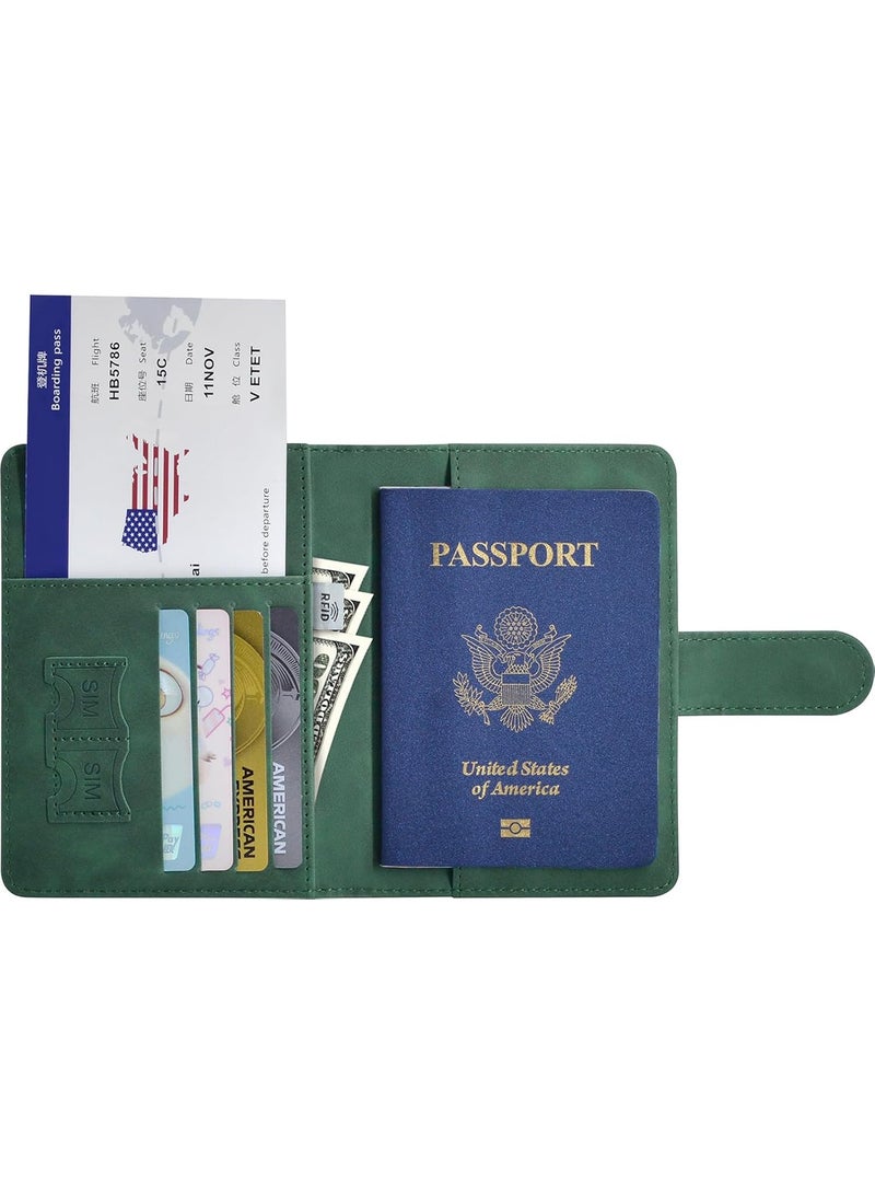 Passport Holder for Travel Essentials, Passport Wallet Cover Case for Travel Must Haves Accessories,Passport Book Holders for Women and Men Green  - Image 5