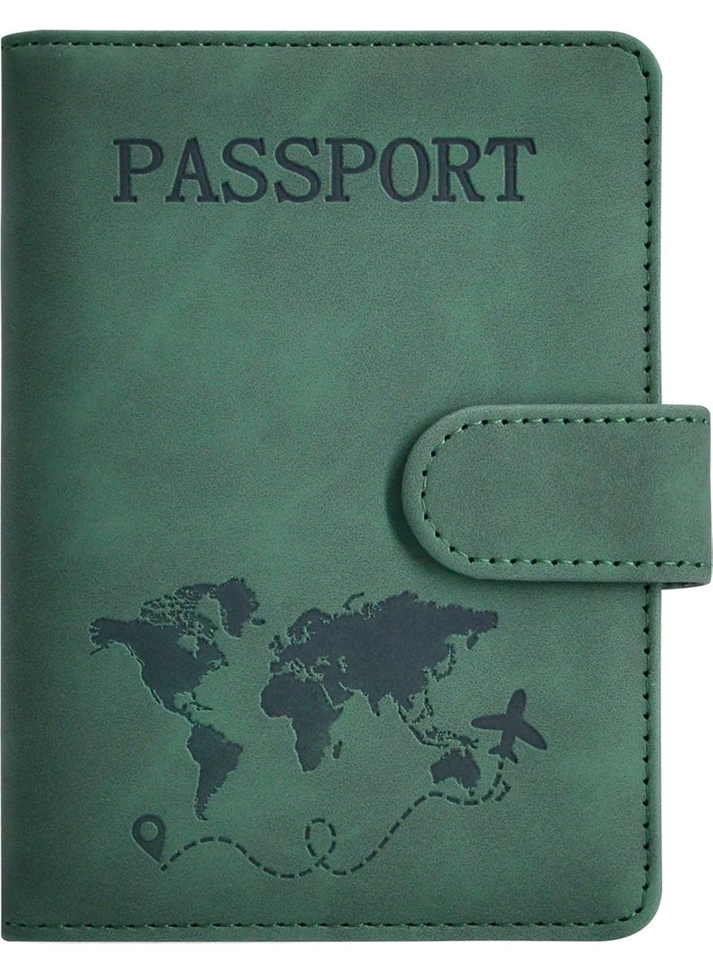 Passport Holder for Travel Essentials, Passport Wallet Cover Case for Travel Must Haves Accessories,Passport Book Holders for Women and Men Green  - Image 1