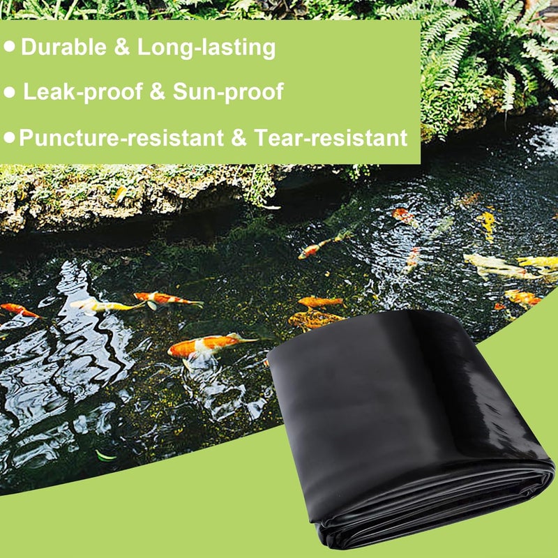 أدرويتيت بطانة بركة 14 × 14 قدم، بطانة HDPE لبركة الأسماك 20 مل، بطانة برك للبرك الخارجية، برك الكوي، نافورة الحديقة، شلال - Image 5