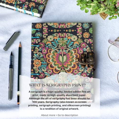 CRAFT JUNKY Journal Diary with Handcrafted Box, 6 x 8 Inch Special Binding Unruled Lock Diary for Girls, Serigraphy Art Book with Butterfly Print Sketch Book for Artists, 200 Acid-Free Pages A4 - Image 3