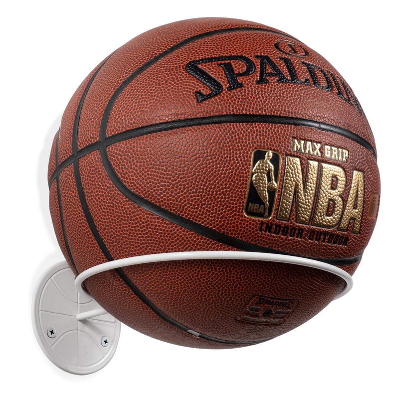 Wallniture Wallniture Sporta Wall Mount Ball Storage Ball Holder Organization and Storage Rack for Basketball Football Soccer Balls Metal White 