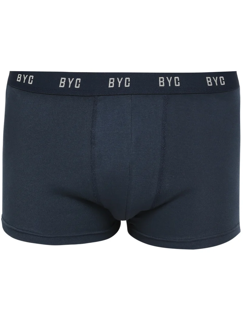 BYC MEN'S COTTON BOXER BRIEF TRUNKS - NAVY BLUE