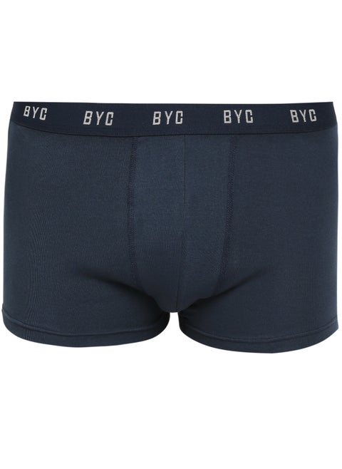 MEN'S COTTON BOXER BRIEF TRUNKS - NAVY BLUE