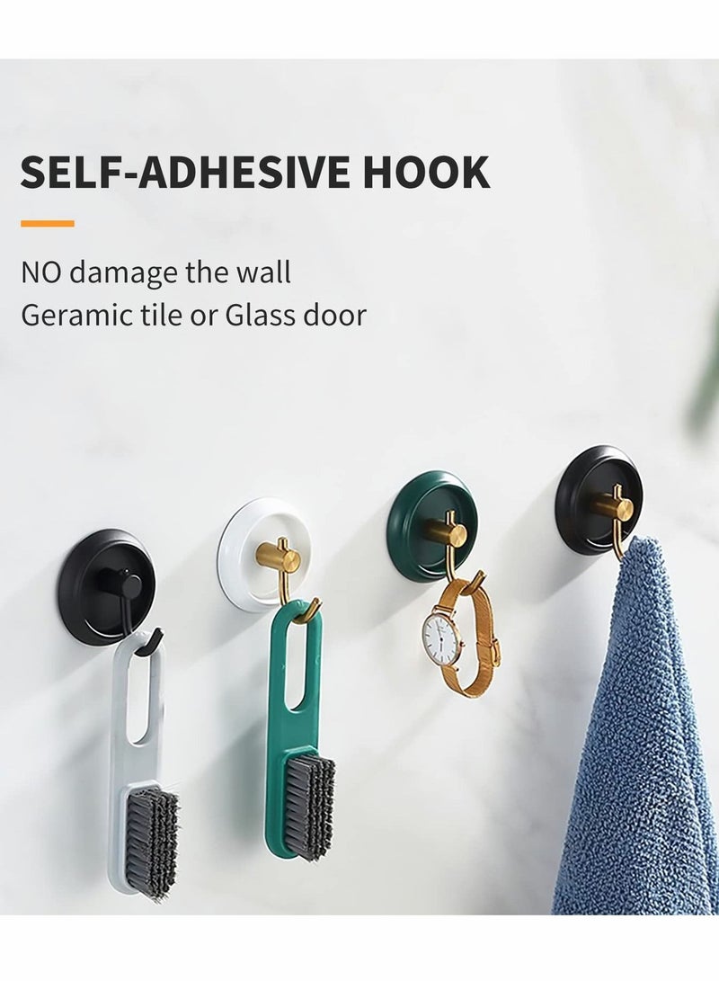 XiuWoo Adhesive Hooks Bathroom Towel Hooks, 304 Stainless Steel Heavy Duty Wall Robe Waterproof No Drilling Required, 4 pcs - Image 2