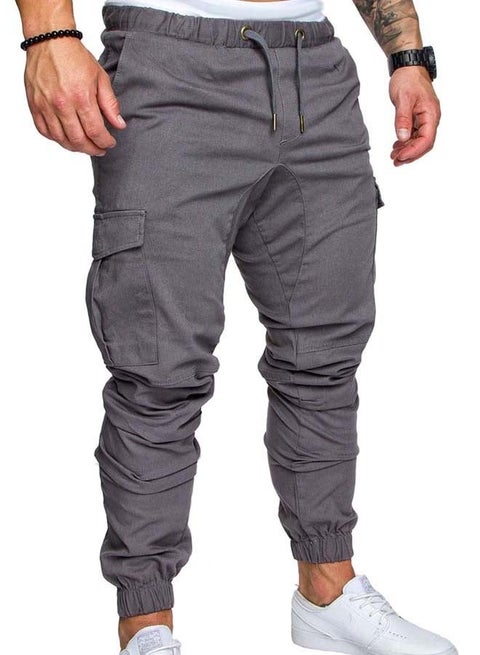 Men's Cargo Pants with Pockets Cotton Hiking Sweatpants Casual Athletic Jogger Sports Outdoor Trousers Relaxed Fit