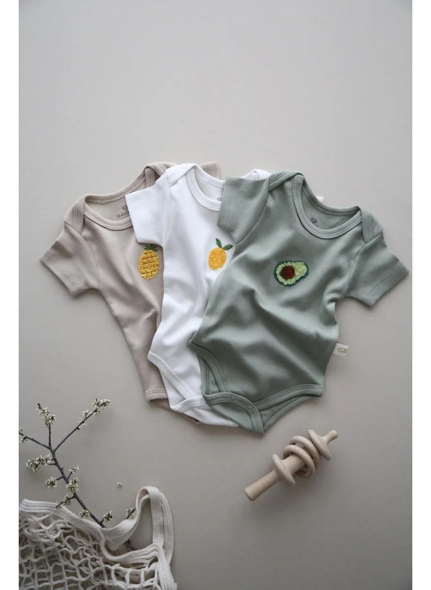 اوهلالا كوالا 3-Piece Embroidered Snap Badi - Zıbın Model 3