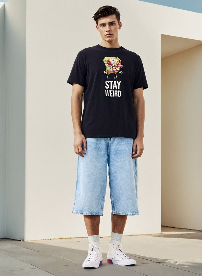 SP Characters Spongebob Print Regular Fit T-Shirt - Image 2