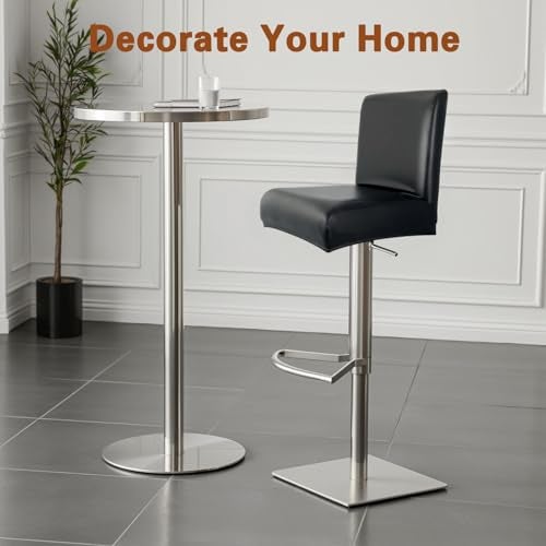 WUSOUPU PU Leather Bar Stool Covers with Backs 4 Pack Stretch Waterproof Bar Stool Chair Covers Washable Comfortable Barstool Covers Slipcovers with Back for PubCounterDining Room Decoration Black - Image 3